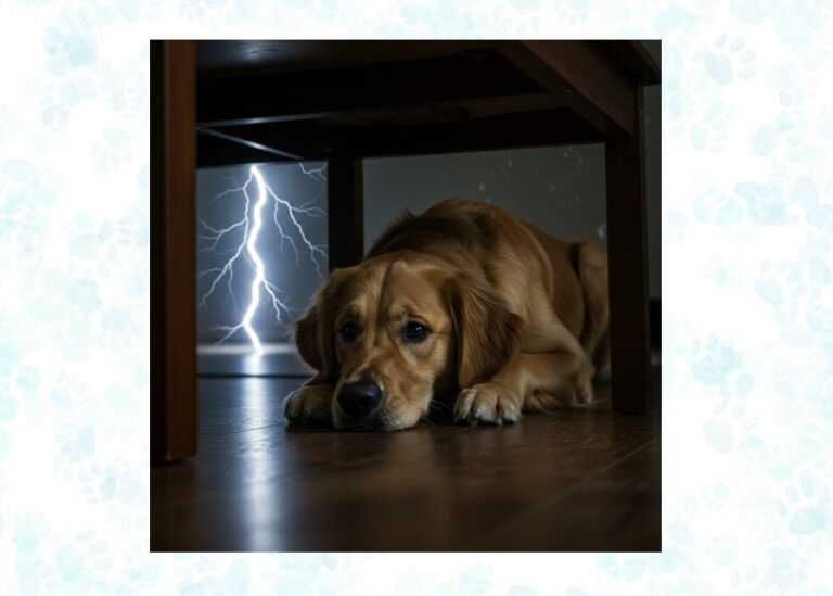 dog afraid of thunder